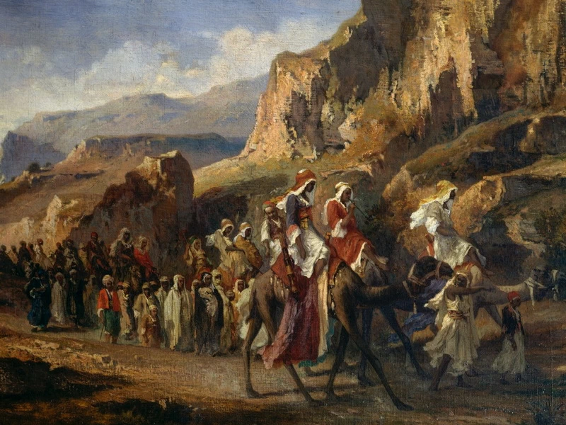 1816-Jean-François-Joseph Bellel - Carovane che attraversano le montagne marocchine